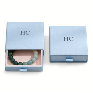 Branded Bracelet Box Custom High End Jewelry Gift Box Rigid <b>Drawer</b> Box Suede <b>Insert</b> Spot UV Custom Logo OEM ODM Manufacturer - Product Image 1