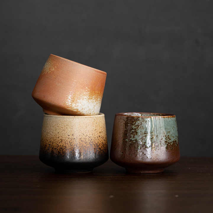 200ml Retro Kiln Changed Stoneware European Ceramic Cup Set Espresso Coffee Cup Teacup