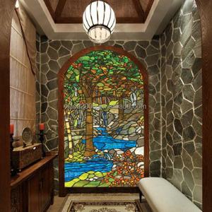 Fenêtres en vitraux de style européen, solides et faites à la main, pour les églises et les bâtiments commerciaux |   Décoration Tiffany au design naturel personnalisé - Product Image 2