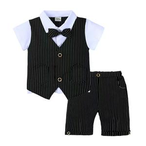 Costume de Cérémonie d'Été pour <span class=keywords><strong>Petit</strong></span> Garçon, <span class=keywords><strong>Gilet</strong></span> à Manches Courtes et Short Deux Pièces, Vêtements pour Bébé - Product Image 1