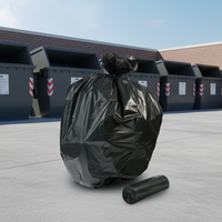 Sac poubelle en plastique recyclé PE 55 gallons 100 litres Sac poubelle pour déchets de construction Sac poubelle 50 gallons