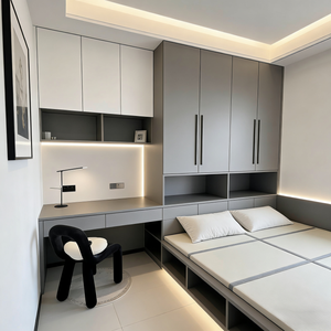 Cama de Madera Personalizada con Espacio de Almacenamiento <span class=keywords><strong>para</strong></span> Dormitorios Pequeños, Armario de Almacenamiento Moderno <span class=keywords><strong>para</strong></span> Apartamentos y Villas, Mueble de Hogar - Product Image 1
