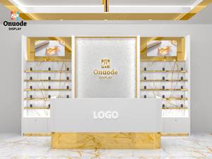 <span class=keywords><strong>Vitrina</strong></span> <span class=keywords><strong>de</strong></span> Perfume <span class=keywords><strong>de</strong></span> madera y oro elegante personalizada Vitrinas para fragancias y productos <span class=keywords><strong>de</strong></span> belleza para centros comerciales y tiendas minoristas - Product Image 5