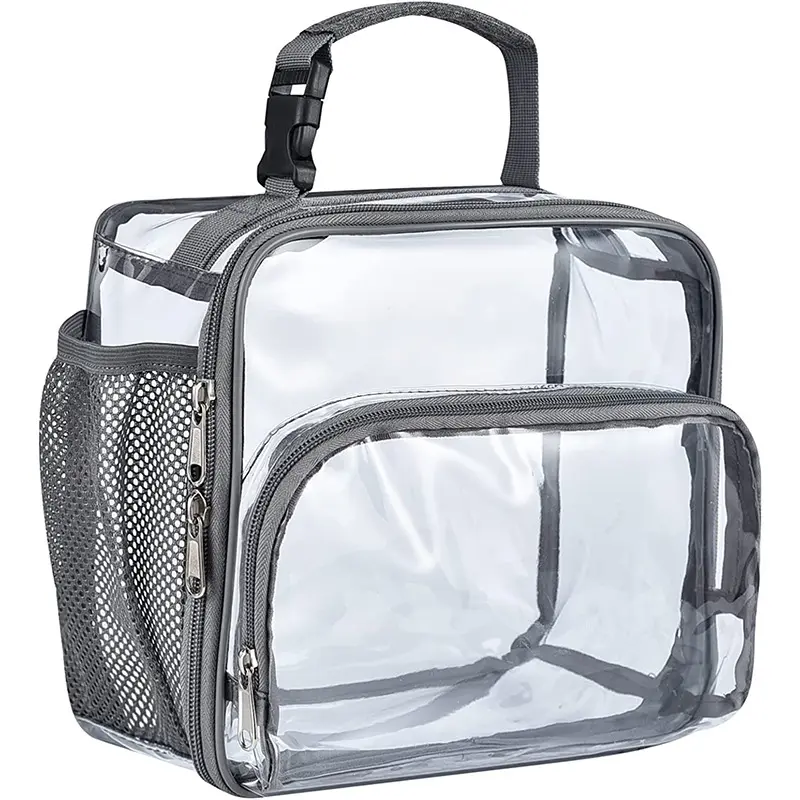 stadium approved clear lunch bag tote food box pvc transparent cooler bag for work school picnic
