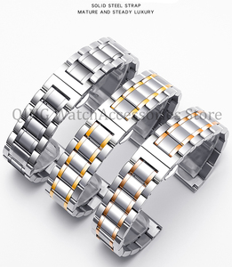 Correa de reloj de acero inoxidable sólido de extremo plano de arco para correa de cierre de mariposa <span class=keywords><strong>Tissot</strong></span> 12 13 14 15 16 17 18 19 20 21 22 23 24mm Universal - Product Image 2
