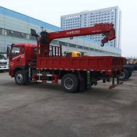 Grue montée sur camion à flèche droite 4x2 de 8 tonnes à 5 sections, grue de camion Euro 6, 16000 kg de charge utile, grue de levage de marchandises pour la construction