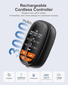 Новейшие перезаряжаемые цифровые компрессионные массажеры для ног с подогревом для восстановления после тренировок, работающие от аккумулятора, для спорта и восстановления мышц стоп (модель World Cup) - Product Image 2