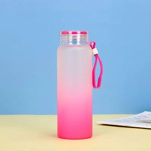 Bouteille d'eau en verre dégradé de qualité supérieure 500 ml, anti-fuite avec couvercle - Product Image 5