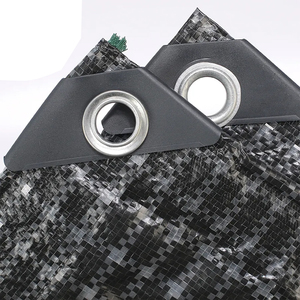 Bâche en HDPE imperméable anti-UV, film de <span class=keywords><strong>serre</strong></span> tissé à grille noir et blanc - Product Image 3