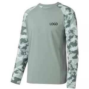 Solid Color Mens Cool Wear Moisture Wicking UV Protective <b>SPF</b> Outdoor Fishing Shirt - Product Image 3