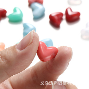 Acrylic Heart Shaped <b>Beads</b> With Straight Holes Loose For Bracelet Making Mixed Colors 10mm DIY Jewelry Accessories Wholesale - Product Image 3
