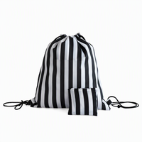Sac à dos unisexe pliable et imperméable avec cordon de serrage, en polyester, imprimé avec un motif personnalisé, pour la gym, le sport, l'école, la plage, les voyages