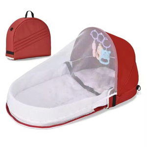 <span class=keywords><strong>Lit</strong></span> de voyage pliable pour bébé nouveau-né avec moustiquaire, style sac à dos bohème, fermeture éclair GPS, en coton, pour l'hiver - Product Image 4