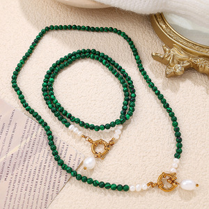 Collar de Perlas de Agua Dulce de Lujo con Colgante de Turquesa, Joyería Moderna para Mujer - Product Image 6