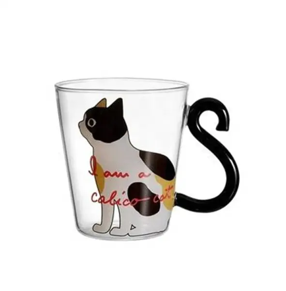 300ML karikatür kedi şekilli fincan yaratıcı kahve çay bardağı kupa severler bardak kedi kuyruk kolu süt kupa bardak