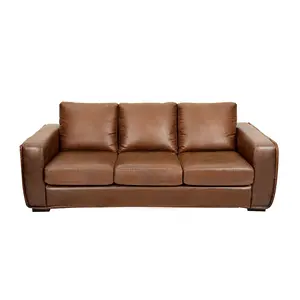 cx Italian minimalist leather sofa living room simple modern small family row first layer of leather brown