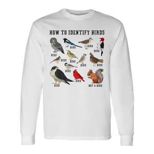 Cómo identificar las aves, camiseta de manga larga para observadores de aves, diseño para amantes de la naturaleza - Product Image 1