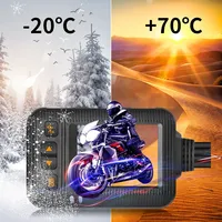 Layar IPS 1080P Tahan Air Kamera Dasbor Sepeda Motor Lensa Ganda Kamera Depan/Belakang Kaca Spion Perekam Video DVR Moto Penglihatan Malam