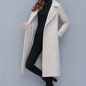 2025 moda elegante mujer Lana doble botonadura terciopelo <span class=keywords><strong>abrigo</strong></span> invierno lana <span class=keywords><strong>abrigo</strong></span> - Product Image 2
