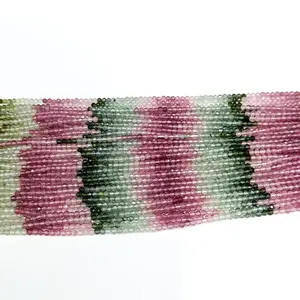 8mm Tourmaline facettes Rondelle perles de verre en vrac perles de cristal rondes plates pour la fabrication de bracelets de bijoux pour femmes et filles - Product Image 4