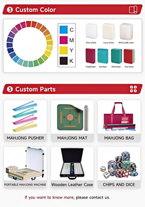 ไพ่มาห์จงอเมริกันแบบพกพา รุ่นใหม่ ดีไซน์หรูหรา 160 ชิ้น ทำจากอะคริลิก 3 ชั้น สีสันตามสั่ง ลายทางสีน้ำเงิน กันน้ำ ทนทาน - Product Image 6