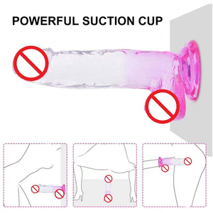 4 Maat Realistische Bicolor Transparante Dildo Met Sucker Penis Thuring <span class=keywords><strong>Vagina</strong></span> Anale Zachte Jelly Dildo Seksspeeltjes Voor Mannen Voor Vrouwen - Product Image 3
