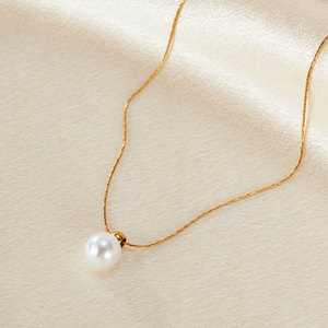 สร้อยคอจี้สแตนเลสสตีล 316L แบบกำหนดเอง ชุบทอง 14K 18K PVD เครื่องประดับคุณภาพสูง สร้อยคอมุก ขายส่งสำหรับผู้หญิง - Product Image 3