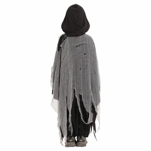 Disfraz de Grim Reaper para niños con guadaña, traje de cosplay de terror para Halloween, capa con capucha negra y gris, talla M L - Product Image 2
