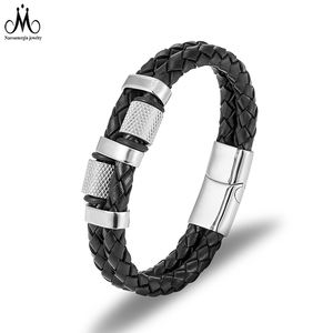 <span class=keywords><strong>Precio</strong></span> al por mayor, pulsera <span class=keywords><strong>de</strong></span> cuero personalizada, joyería para <span class=keywords><strong>hombre</strong></span>, brazalete <span class=keywords><strong>de</strong></span> <span class=keywords><strong>cordón</strong></span> <span class=keywords><strong>de</strong></span> cuero trenzado <span class=keywords><strong>de</strong></span> acero inoxidable - Product Image 1
