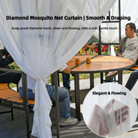 Tente de jardin Yuanheng Thatch Pavilion Bar avec porte coulissante, en maille diamantée imperméable et revêtement poudré, pour usage extérieur