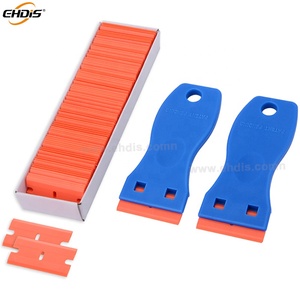 Glass Cleaning Plastic Razor Blade Scraper include 2 Pack Scraper Tool with 100 Pack Plastic Blades Decal Sticker Remover