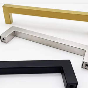 Poignées de tiroir de meuble en acier inoxydable moderne, carrées, creuses, pour chambre à coucher, armoire, cuisine, salle de bain, faciles à installer - Product Image 1