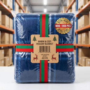 Couverture d'hiver <span class=keywords><strong>en</strong></span> sherpa à carreaux Buffalo bleu marine, 430 GSM, épaisse, réversible, quatre saisons, durable, vente <span class=keywords><strong>en</strong></span> <span class=keywords><strong>gros</strong></span> - Product Image 6