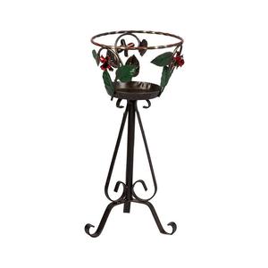 Maceta con Rosas DIAM. 25CM de alto, 60CM de ancho, en hierro forjado negro - Product Image 1
