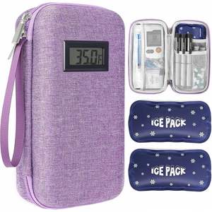 Estuche de viaje portátil para medicamentos con sensor de temperatura, aprobado por la TSA, para insulina, con correa de anillo y cremallera. - Product Image 1