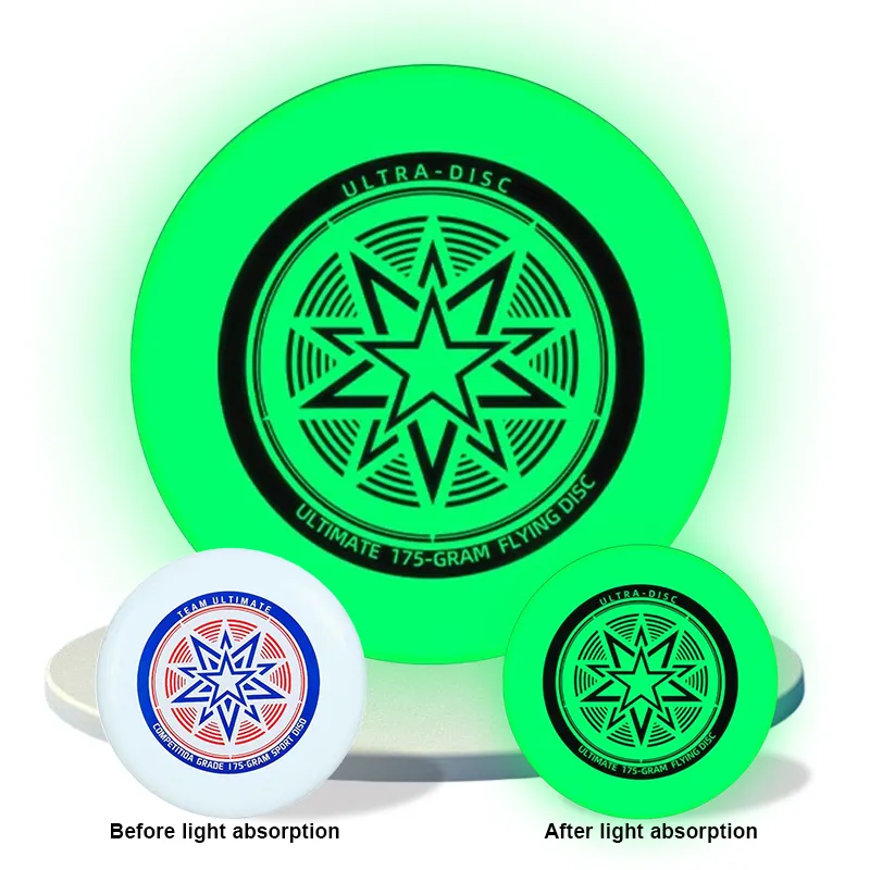 Customized Logo printing day and night Sports Ultimate luminous flying disc 175g Portable Ultimate nightlight flying saucer