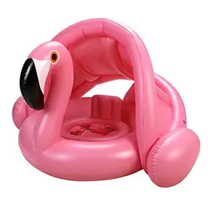 थोक दोहरी inflatable ट्यूब-चंदवा के साथ Inflatable बच्चे पूल फ्लोट राजहंस हंस तैराकी अंगूठी शिशु पूल Floaties स्विमिंग पूल चंदवा खिलौने