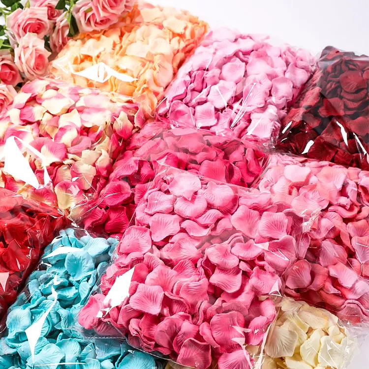 크로스 테두리 뜨거운 판매 장식 꽃잎 웨딩 발렌타인 장식 시뮬레이션 장미 꽃잎
