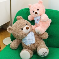 Nouvelle Peluche Ours Mignonne en Forme d'Écharpe pour Couple, Coussin Confortable en Coton PP Lavé, Polyester Ultra Doux, ODM pour Anniversaire