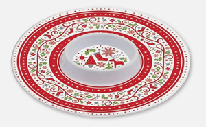 Assiette en plastique boutique chinoise gâteau flocon de neige dîner dessert mélodie de noël os de cerf assiette de service en chine - Product Image 2