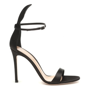 Scarpe Eleganti con Punta Aperta in <span class=keywords><strong>Raso</strong></span>, Tacchi Alti <span class=keywords><strong>Neri</strong></span> per Matrimonio, <span class=keywords><strong>Sandali</strong></span> Sexy - Product Image 5
