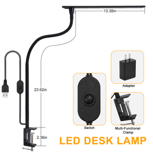 <span class=keywords><strong>Lampe</strong></span> <span class=keywords><strong>de</strong></span> bureau LED moderne avec <span class=keywords><strong>pince</strong></span> USB, col <span class=keywords><strong>de</strong></span> cygne flexible réglable pour la lecture, la tête <span class=keywords><strong>de</strong></span> <span class=keywords><strong>lit</strong></span>, l'établi, le bureau, la table, lumière à clipser - Product Image 4