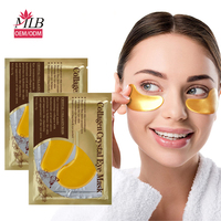 Masque pour les yeux en gel de collagène cristallin doré nourrissant, étiquette privée, logo personnalisé, pour les cernes