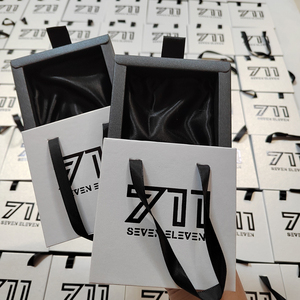 Wholesale Custom Logo Jewelry Sliding Drawer <b>Box</b> With Satin Lining Paper Gift <b>Box</b> With Ribbon Handle for Bracelet <b>Earring</b> Ring - Product Image 4