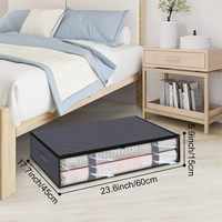 Boîte de rangement pliable 90L pour lit, organisateur de placard pliable et sacs de rangement sous lit, boîte de rangement pour vêtements et papier cadeau