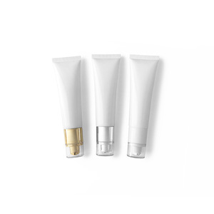 Envase de Tubo Flexible Blanco Brillante de 50g para Cosméticos, Versión Delgada de 50ml para Limpiador Facial y Crema de Manos, con Tapa de Rosca Blanca - Product Image 1