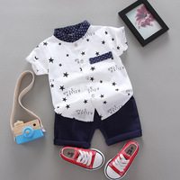 Vente en gros Ensemble de vêtements mode couronne mignon pour bébé garçon Ensemble de vêtements été 2 pièces chemise pour enfants