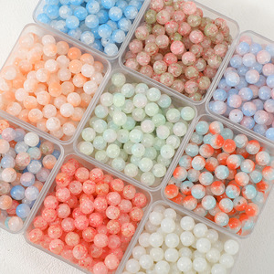 10mm 50 pièces/sac nouveau pour 2024 <span class=keywords><strong>perles</strong></span> d'émail de verre craquelé utilisées pour la fabrication de bracelets de bijoux - Product Image 1