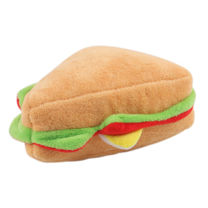 Toptan özel çevre dostu köpek oyuncak evcil hayvanlar için moda peluş Hamburger gıcırtılı doldurulmuş oyuncak - Product Image 2