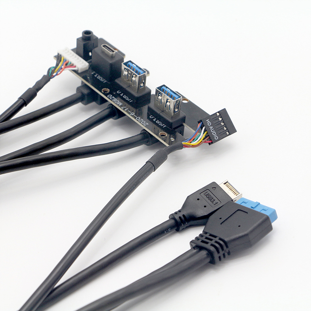 Front Panel Back Panel USB a Type c HD Audio to Type E Motherboard 20pin Gen 2 3.1 Usb Hub Computer Panel for Computer case